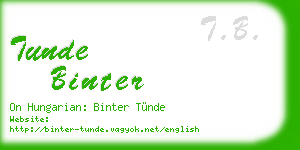 tunde binter business card