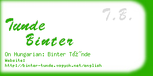 tunde binter business card